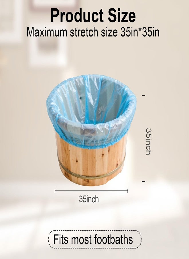 Qiuruoo 25 Pcs Blue Pedicure Liners Disposable, Disposable Foot Tub Liner Portable Bath Bags with Retractable Belt, Portable Bath Bag, Can Be Used in Foot Bath Stores, SPA halls, Home Personal Care - Image 2